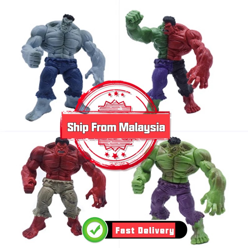 Super Heros The Red Hulk Compound Green The Hulk Gray Action Figure ...
