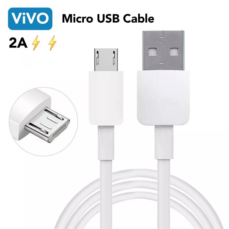 Vivo Y15 Y20 Micro USB Cable Support 2A Quick Charge Lenght 100cm Data