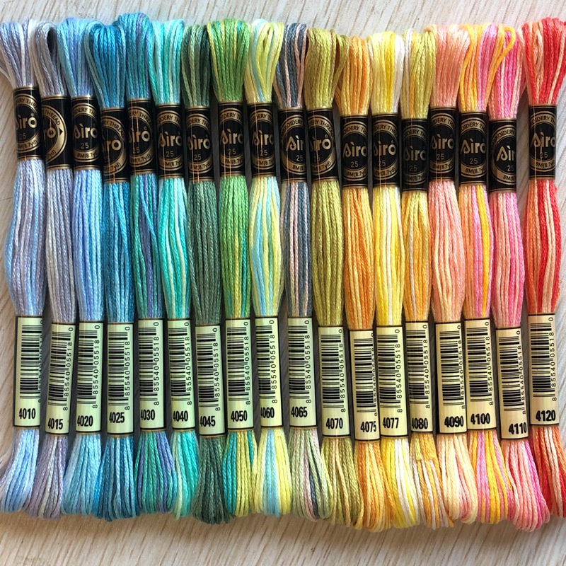 (10pcs) Single 8m Gradient Embroidery Thread Two-Color Segment Dyeing ...