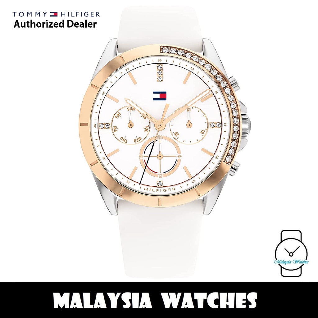 (100% Original) Tommy Hilfiger 1782388 Kennedy White Dial White Resin ...
