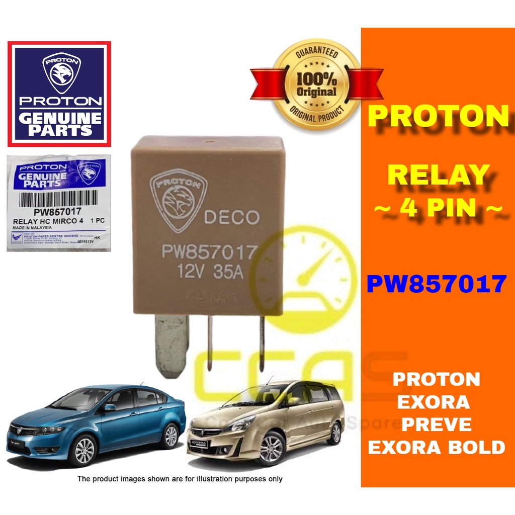 100 ORIGINAL PROTON 4PIN POWER RELAY 35A AIR COND EXORA PREVE EXORA