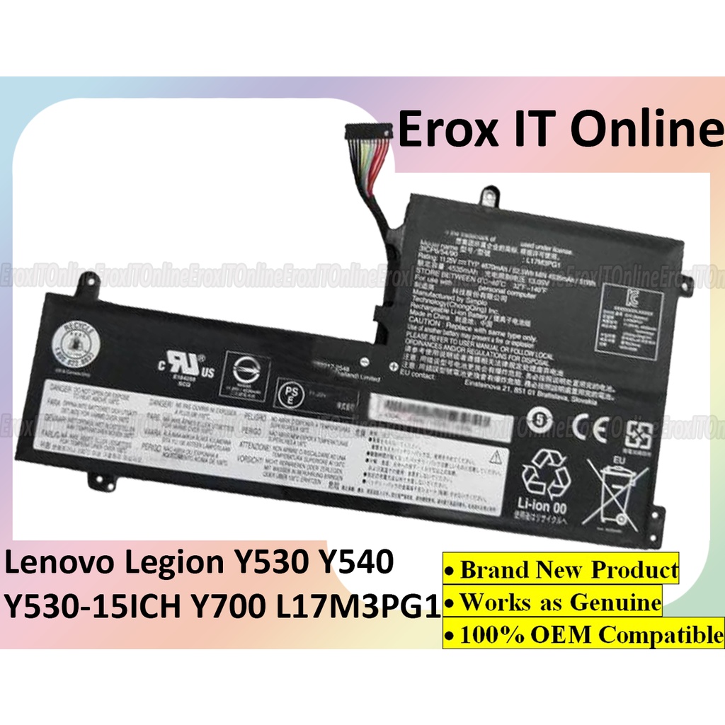 Replacement Laptop Battery For Lenovo Legion Y530, Y730, Y740 - L17L3PG1 / L17M3PG1