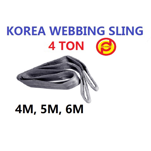 4 Ton 6 Meter KOREA 2 Ply Polyester bing Sling With Testing