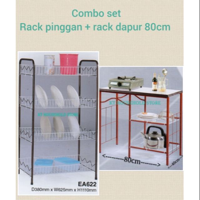 KT WARE 3v meja dapur + rak pinggan mangkuk/ stove rack + dishs rack ...