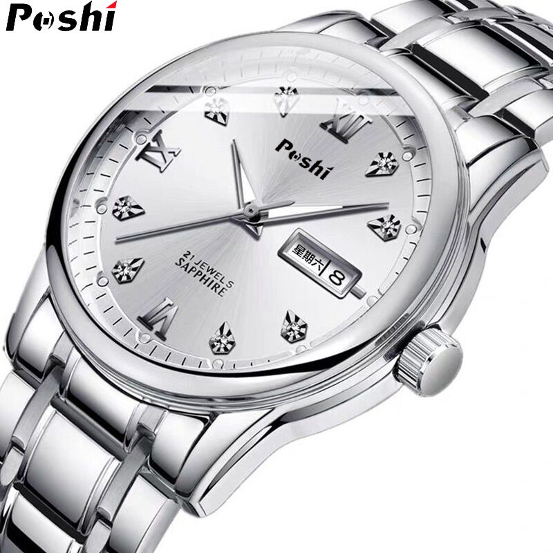 POSHI Watch For Men Water proof Original Luxury Gold Stainless Steel ...