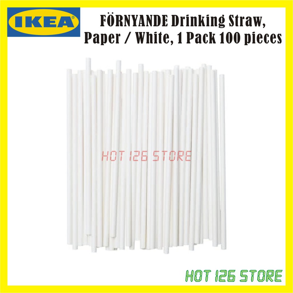 FÖRNYANDE drinking straw, paper/white - IKEA