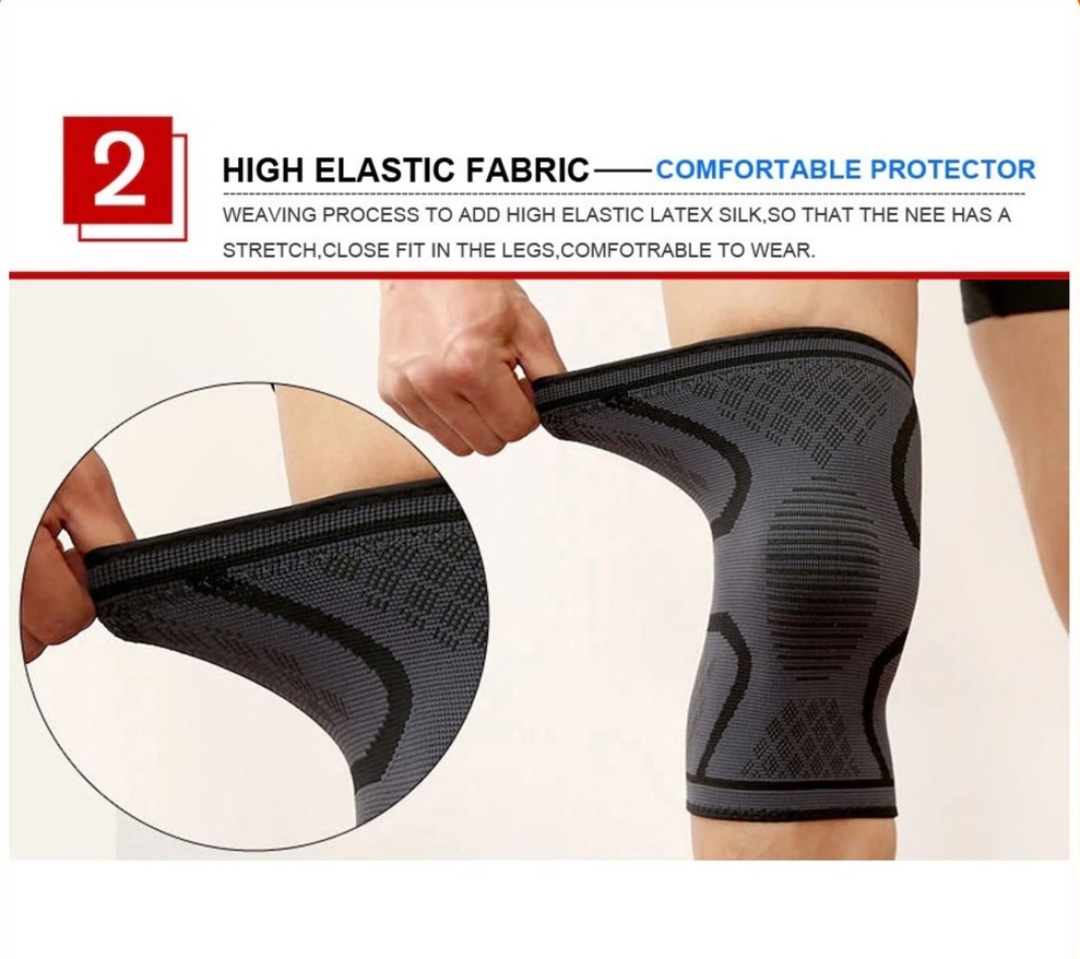 1PCS Anti Slip Elastic Compression Sleeve Knee Guard Knee Brace Knee ...