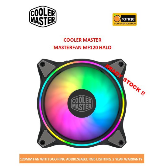 Cooler Master Masterfan Mf Halo Mm Addressable Rgb Fan Black White Edition Mfl B Dn