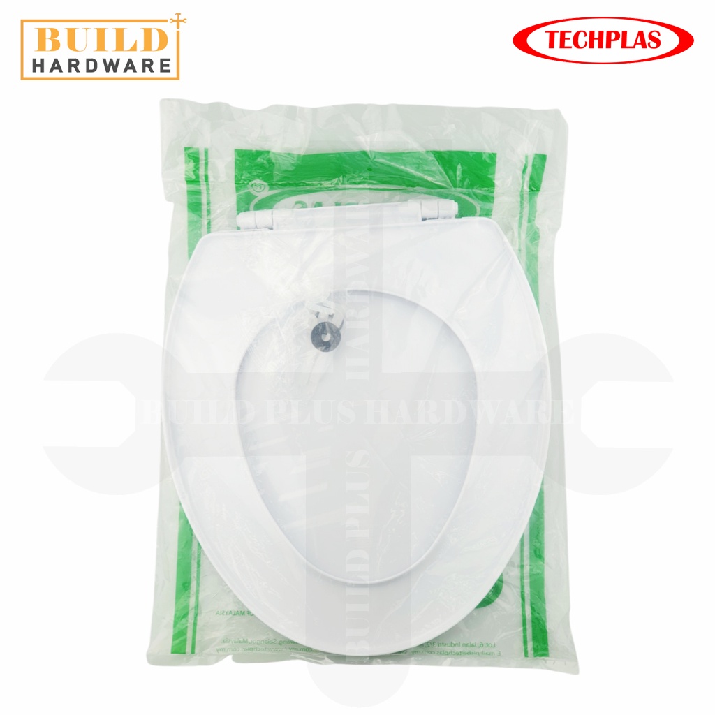 TECHPLAS PVC Double Toilet Seat Full Cover Economy Plastic (White ...