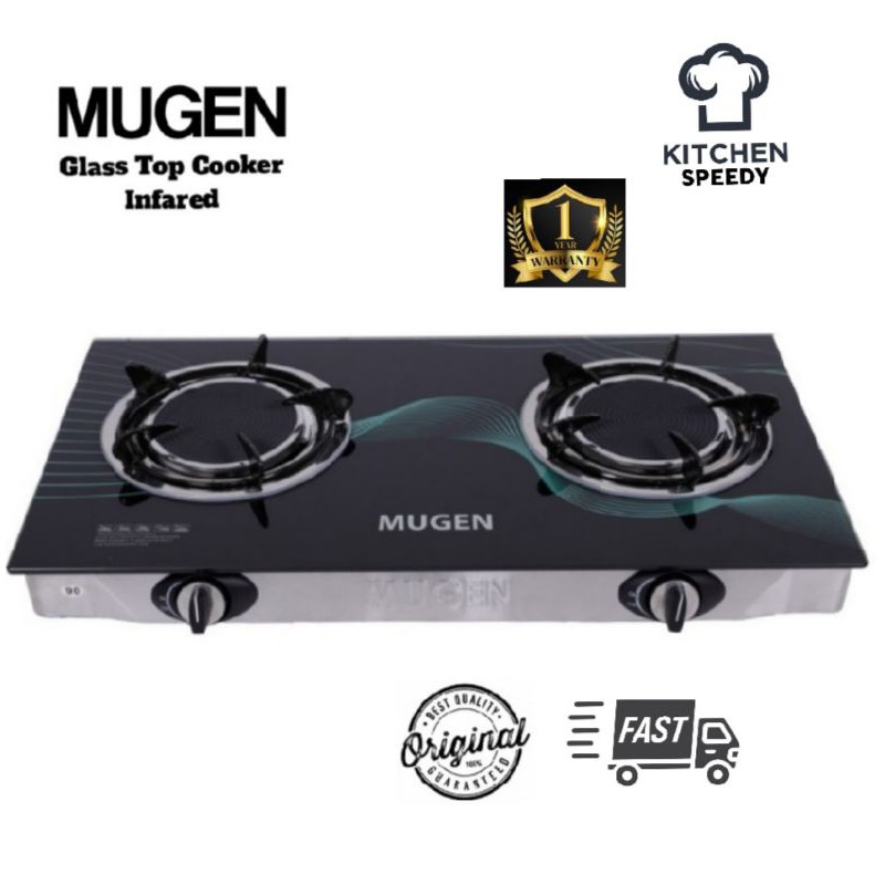 Ready Stock MUGEN Glass Top Infrared Gas Cooker New Version Shopee