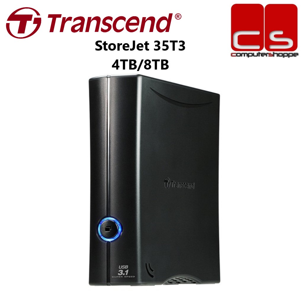 Transcend StoreJet 35T3 USB 3.1 Desktop External Hard Drives 4TB/8TB