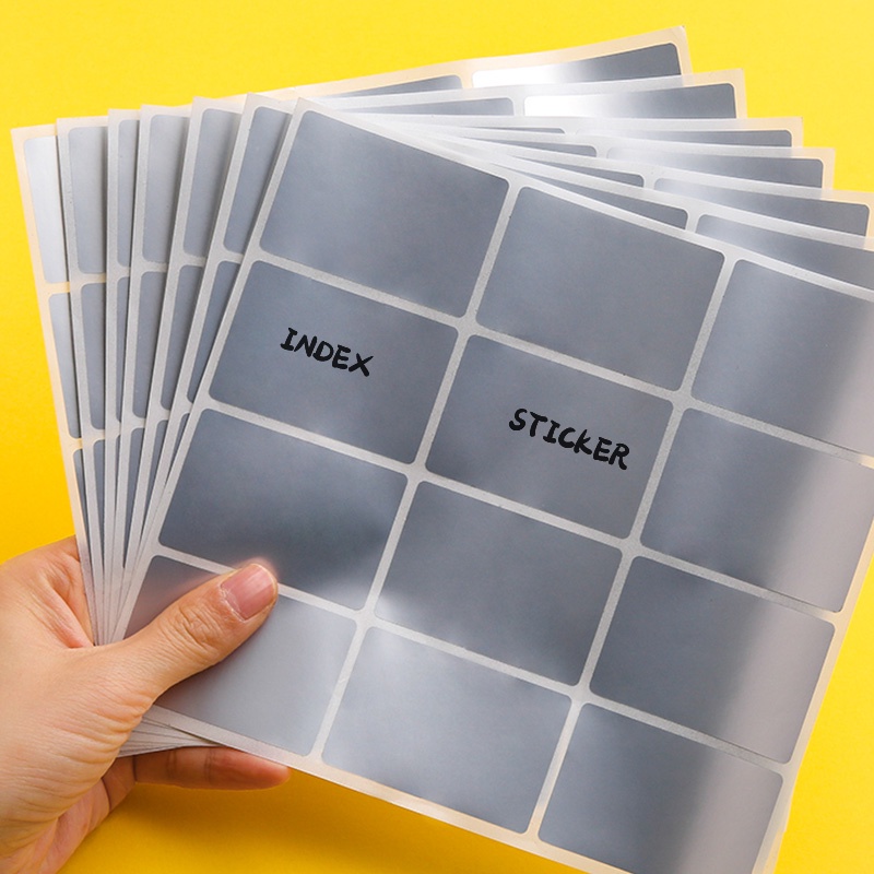 108 Sheets Waterproof PET Glossy Silver Label Stickers Strong-Sticky ...