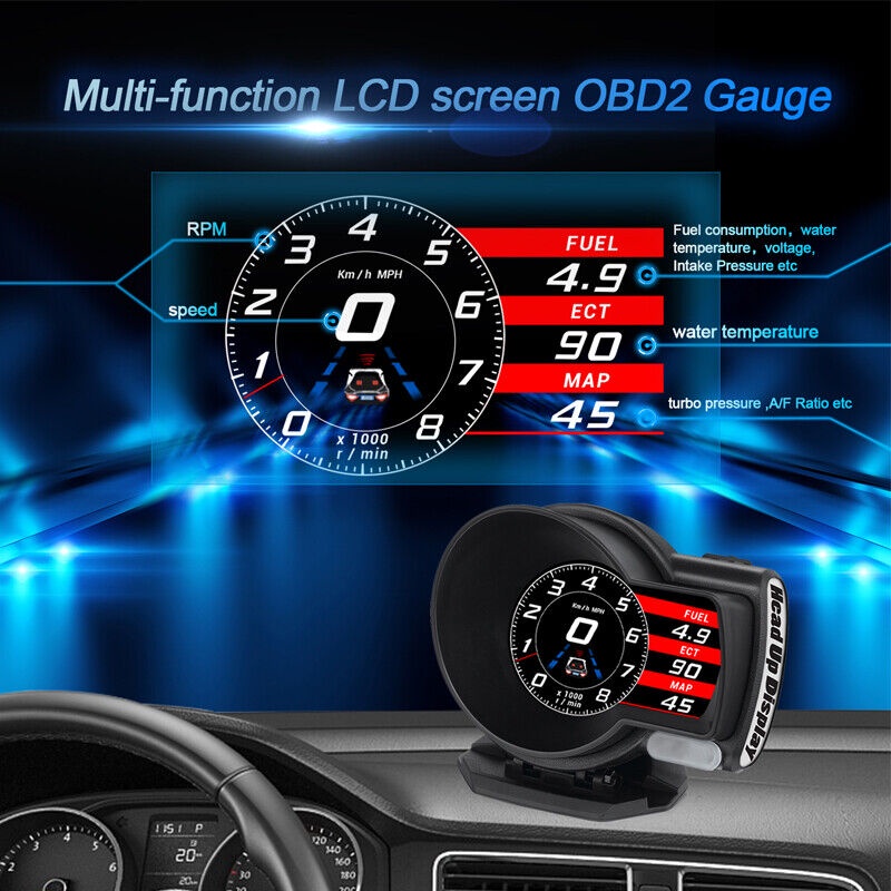 Multi Function OBD2 CAR SMART UPGRADE NEW VERSION Digital Gauge Meter ...