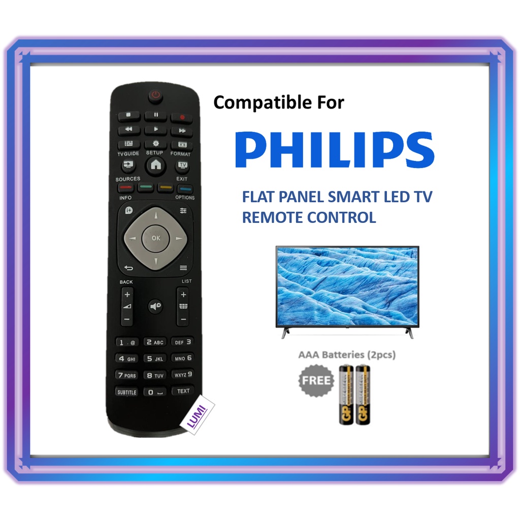 Compatible for Philips Flat Panel LED Smart TV Remote Control (MB17562 ...