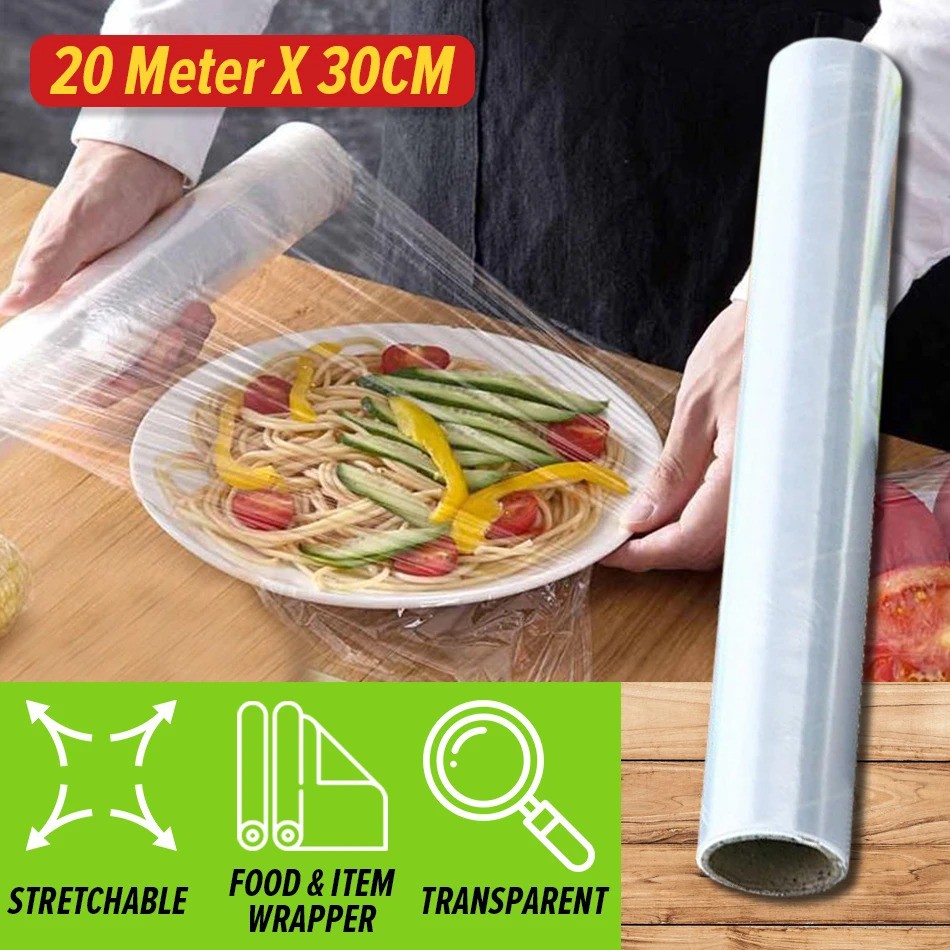 Mango_leong0123 [ 20M x 30CM ] Clear Wrap Transparent Food and Item ...