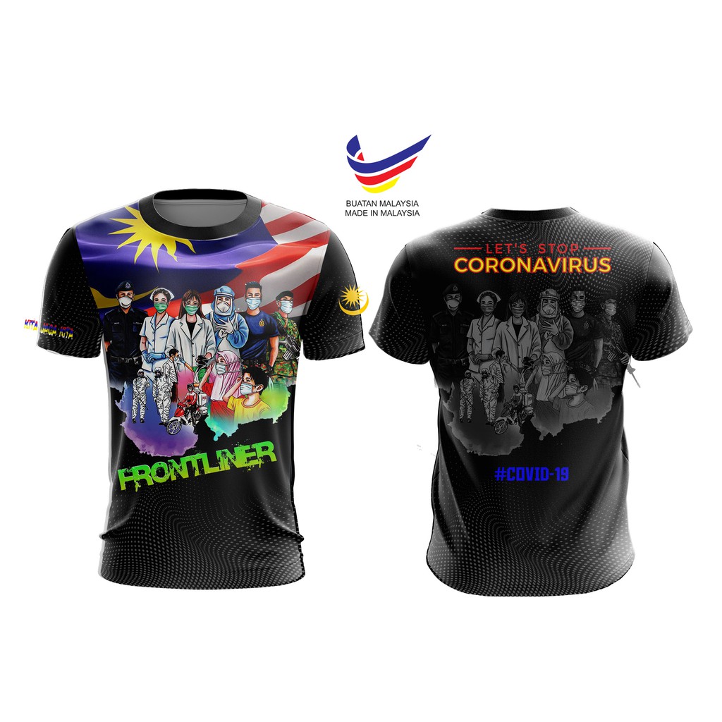 COVID-19 Frontliner supporter t-shirt MCO short/long sleeve full ...