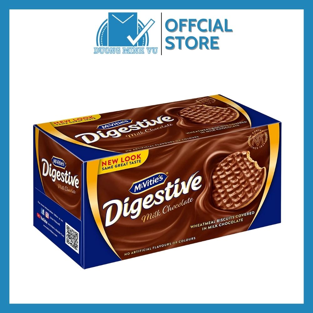 Mcvitie's Digestive Whole Milk Chocolate Wheat Biscuits 200g Shopee