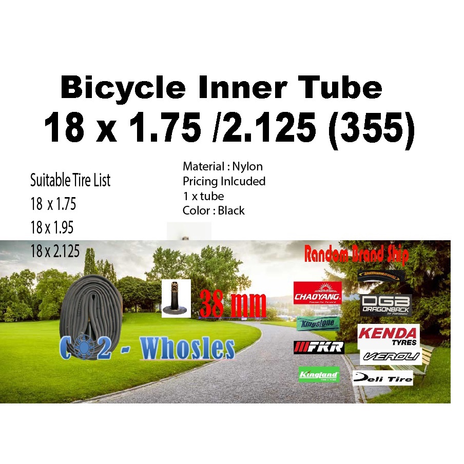 Bicycle inner tube 18 best sale x 1.75