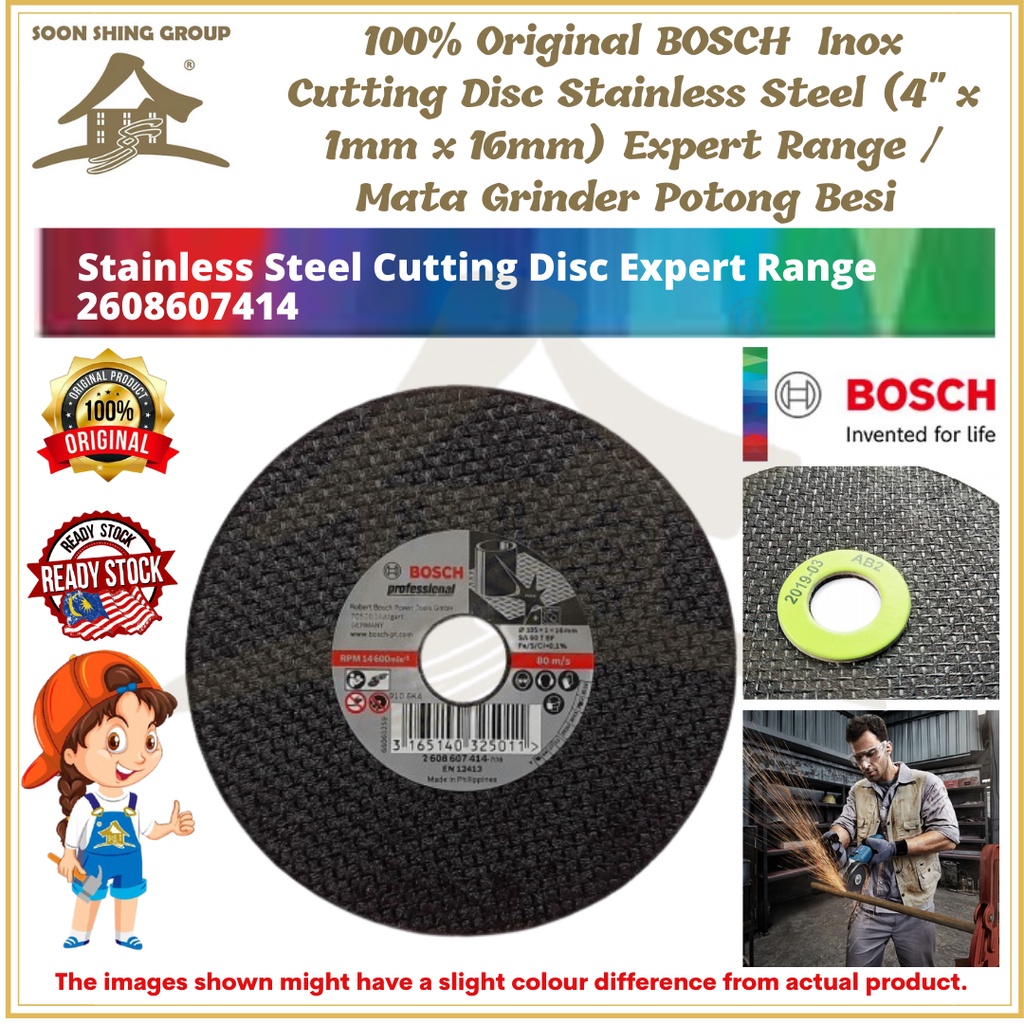 100 Original BOSCH Inox Cutting Disc Stainless Steel (4" x 1mm x 16mm