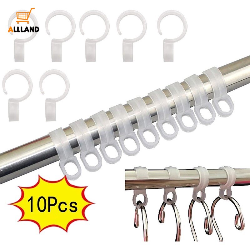 10pcs/ Set Windproof Hook Clothes Hanger/ Transparent Plastic Non-slip ...