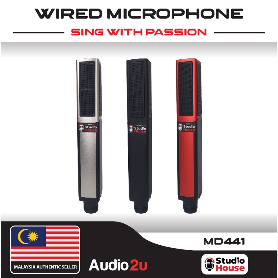 Evolution Handheld Microphone MD441 Square Tube Dynamic Wired ...