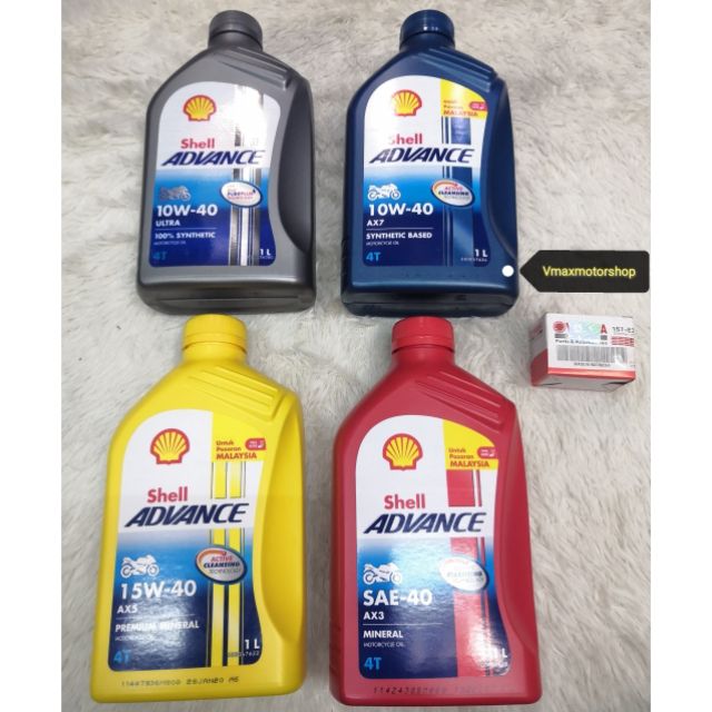 SHELL ADVANCE 4T ENGINE OIL FULLY SYNTHETIC /SEMI SYNTHETIC /MINERAL 1 ...
