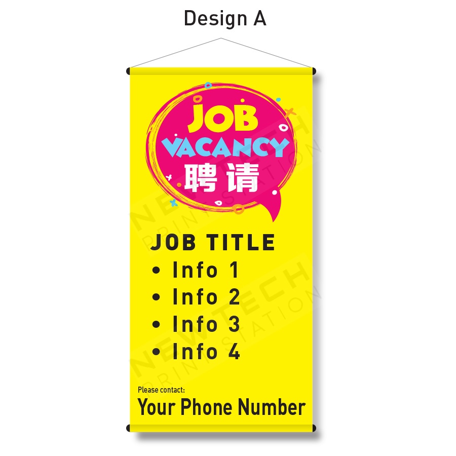 JOB VACANCY / WE ARE HIRING / JAWATAN KOSONG BANNER BUNTING (READY ...