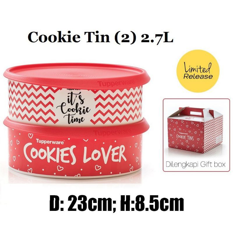 Tupperware Cookie Tin Canister (2pcs)