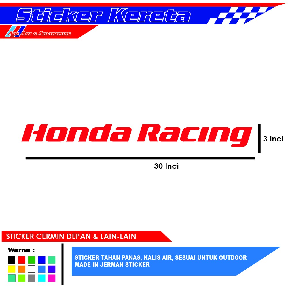 STICKER KERETA, PERODUA, FORD, PROTON, PINTU KERETA CERMIN KERETA, VTEC ...