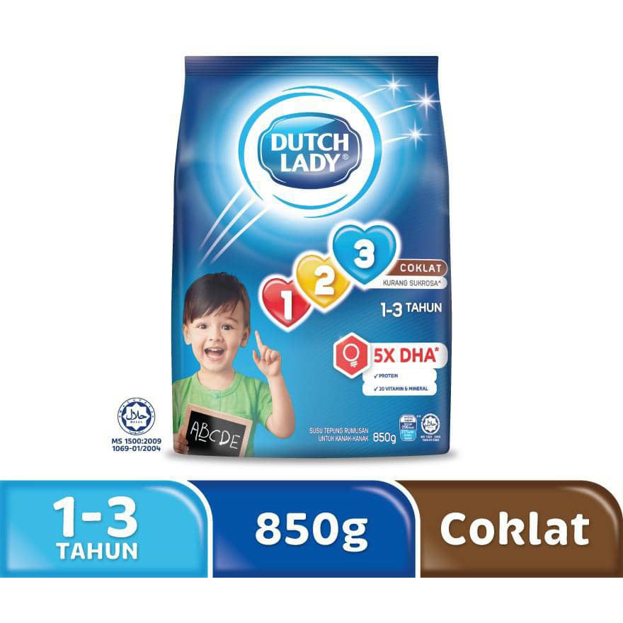 🔥READY STOCK🔥 Dutch lady milk powder 123 ( chocolate ) 850G | Shopee ...