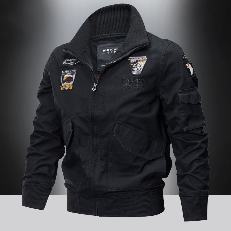 Men Army Jacket Military Style Sport Bomber Jacket Slim Fit Cargo Casual Motorcycle Jogging