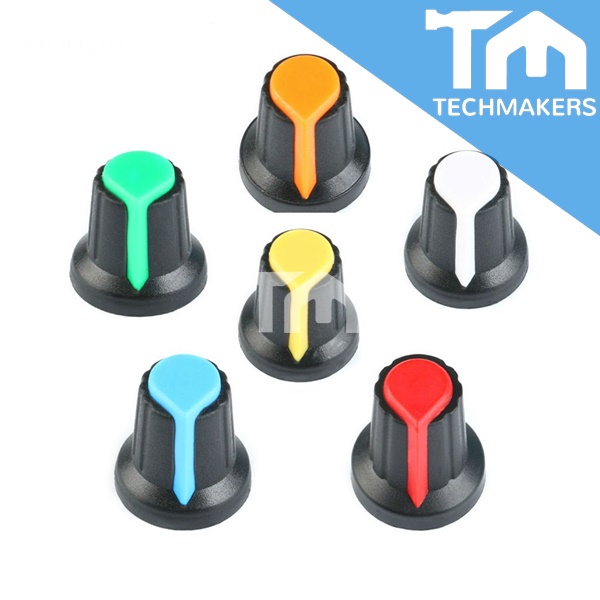 Aokin 20PCS B10K 10K Rotary Taper Potentiometer With Black Knob Wh148 Audio Kit Variable Resistors Single Turn Potentiometer