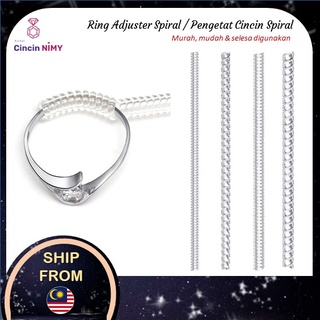 4pcs Spiral Ring Size Adjuster Ring Guard Resizing Ring Fitter Pelaras  Cincin Pengetat Cincin Ring Adjuster