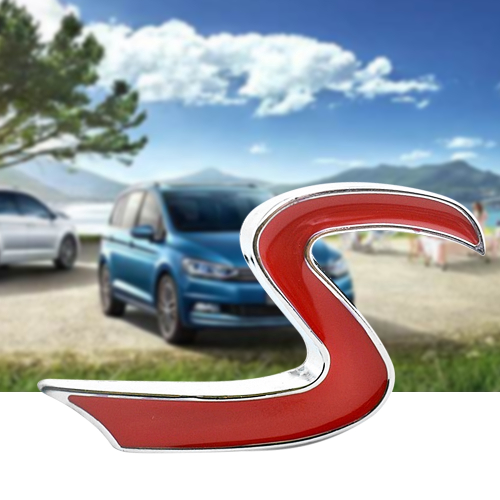 Mini Red S Logo Car Front Grill Badge for Cooper JCW Hood Emble