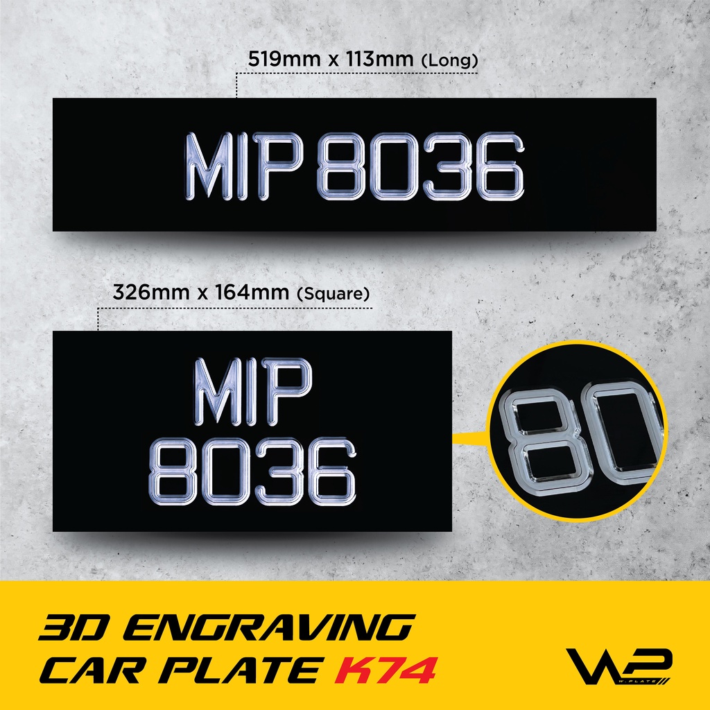 #E19_K74_3D ENGRAVING CAR PLATE / 3D NOMBOR PLATE / 3D雕刻车牌 | Shopee ...