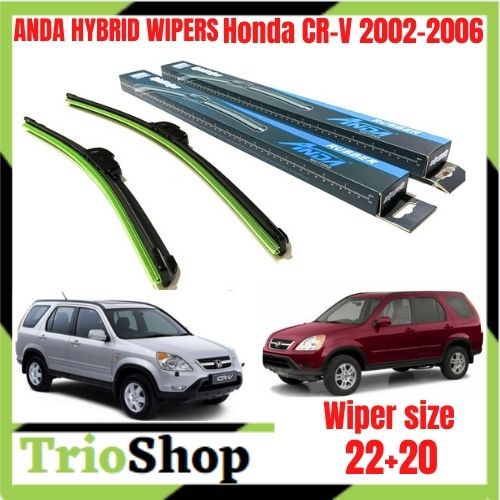(22+20) ANDA HYBRID WIPERS Honda CRV 20022006 WIPER BLADE BANANA TYPE