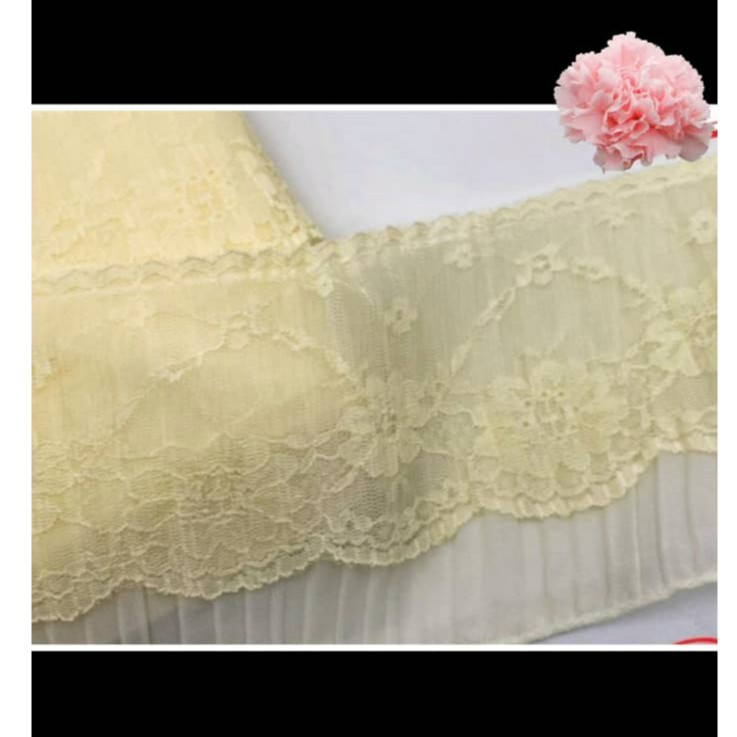 2 Layer Lace Pleated Ruffle Chiffon Lace Ruffle Border Lace Meter Sifon ...