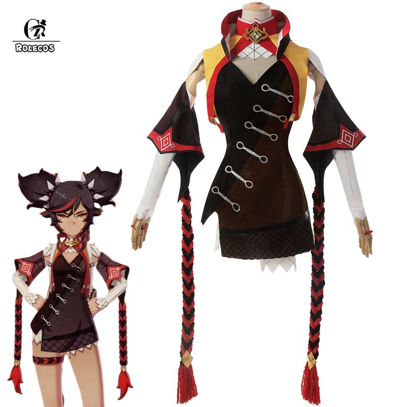 ROLECOS Genshin Impact Cosplay XINYAN Cosplay Costume Game Genshin ...