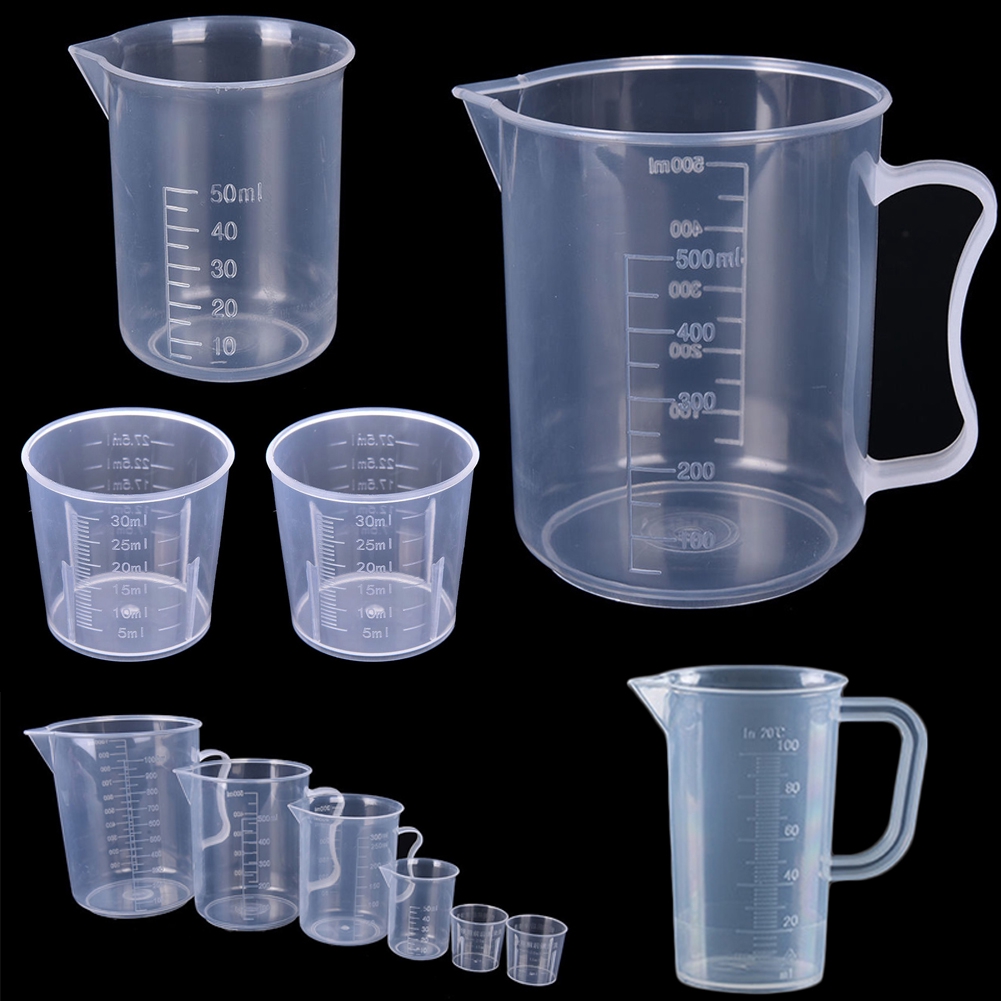 Kitchen Lab 1000ml Plastic Measuring Cup Jug Pour Spout Container 2pcs - Clear