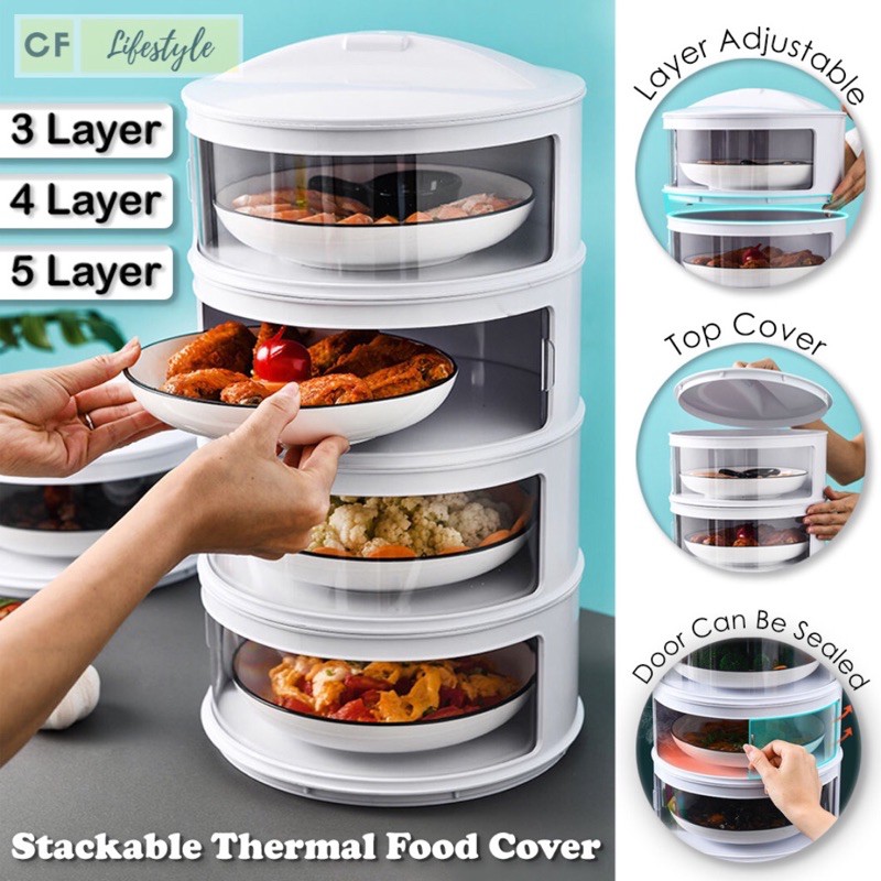 Transparent Food Cover Stackable Food Insulation Cover Door Stackable ...