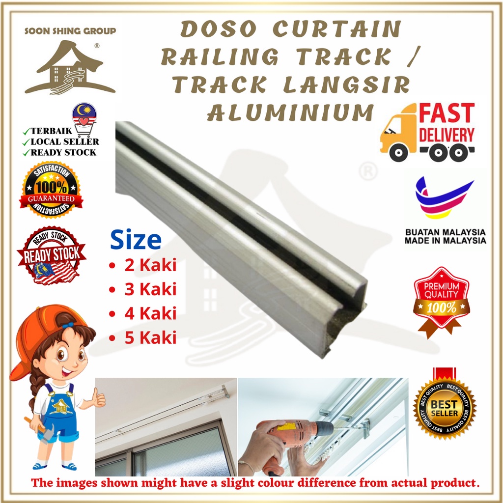 Doso curtain railing track / track Langsir aluminium | Shopee Malaysia