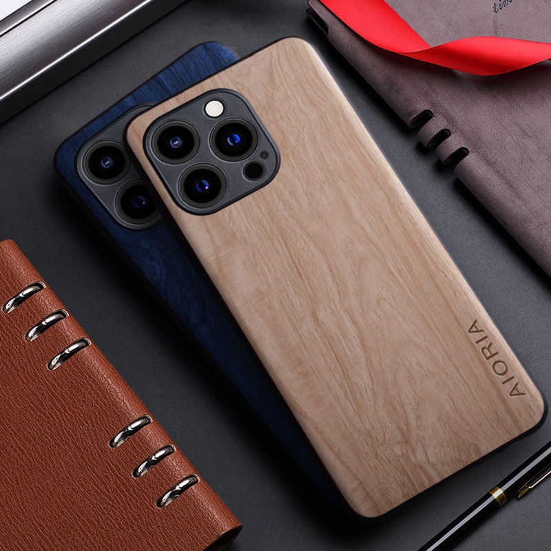 Case for iPhone 13 14 Pro Max Mini 5G funda bamboo wood pattern Four ...