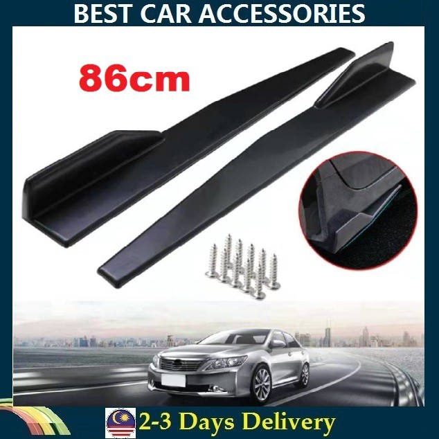 thumbnail image 2 of Universal Black Car Side Skirt Rocker Panels: 23.5 X 4 Inch Splitters & Diffuser Winglets 2 of 4