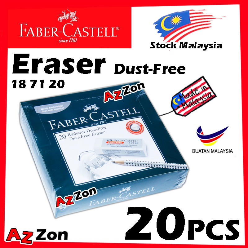【20 Biji】 Faber Castell Eraser Dust Free Radierer Dust Free Eraser 100%