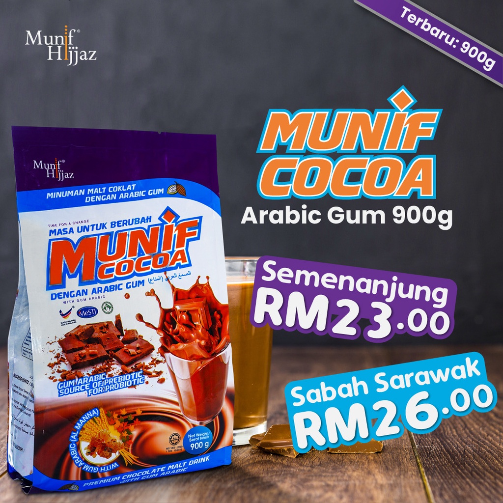 PEK BARU | Munif Cocoa Arabic Gum Pek 900g / Premium Chocolate Malt ...
