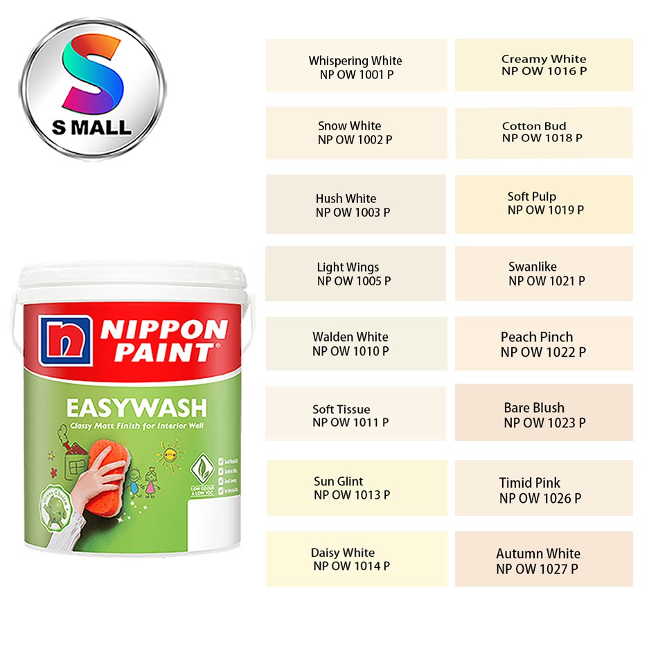 1001 1027 18L Nippon Paint Interior Vinilex Easywash Timeless Off Whites Shopee Malaysia