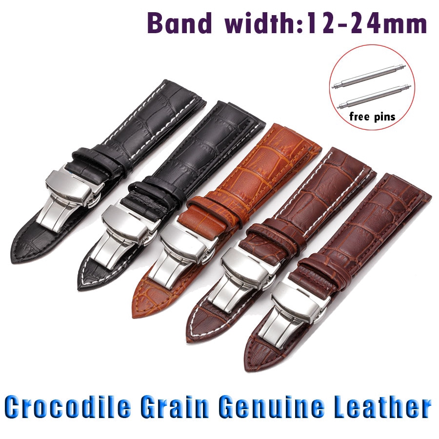 Cheap High Quality Crocodile Leather 22 mm Watch Strap Replacement BB44151WWSS_K0034993 main image 0