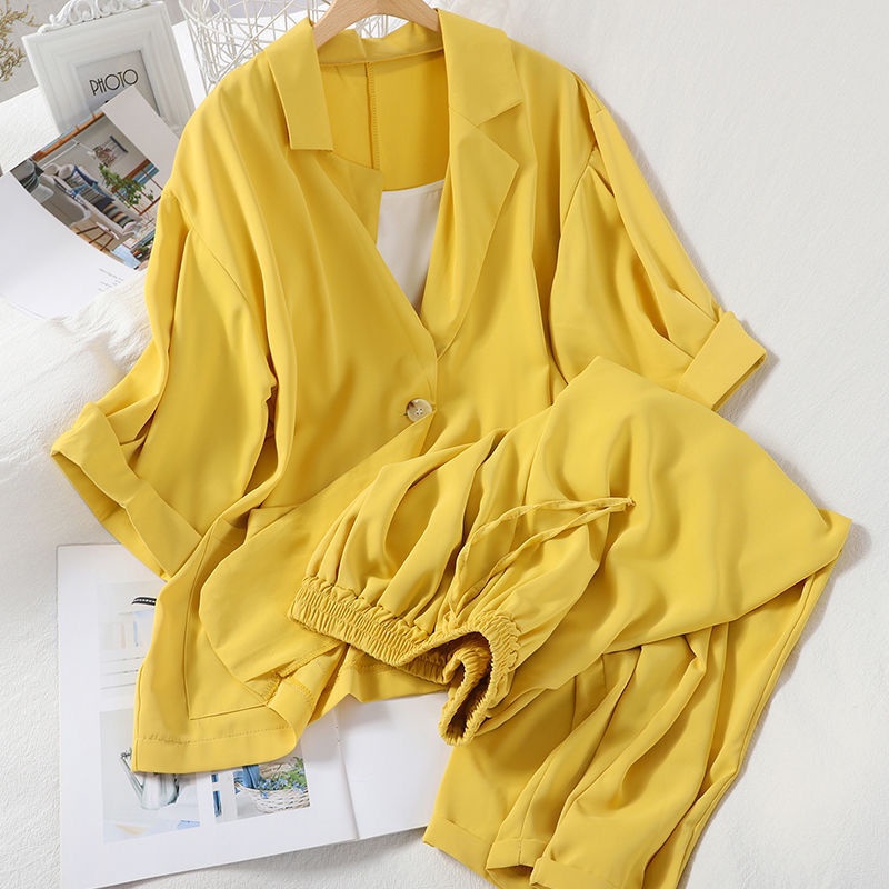 Suit/single piece women's fashion summer loose suit collar sevensleeve
