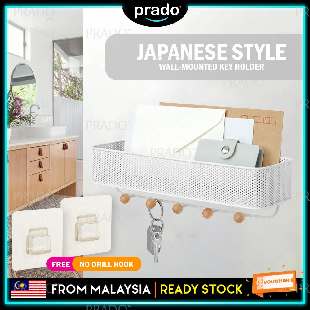 PRADO Minimalist Key Organizer Hook Mail Letter Holder Coated Steel ...