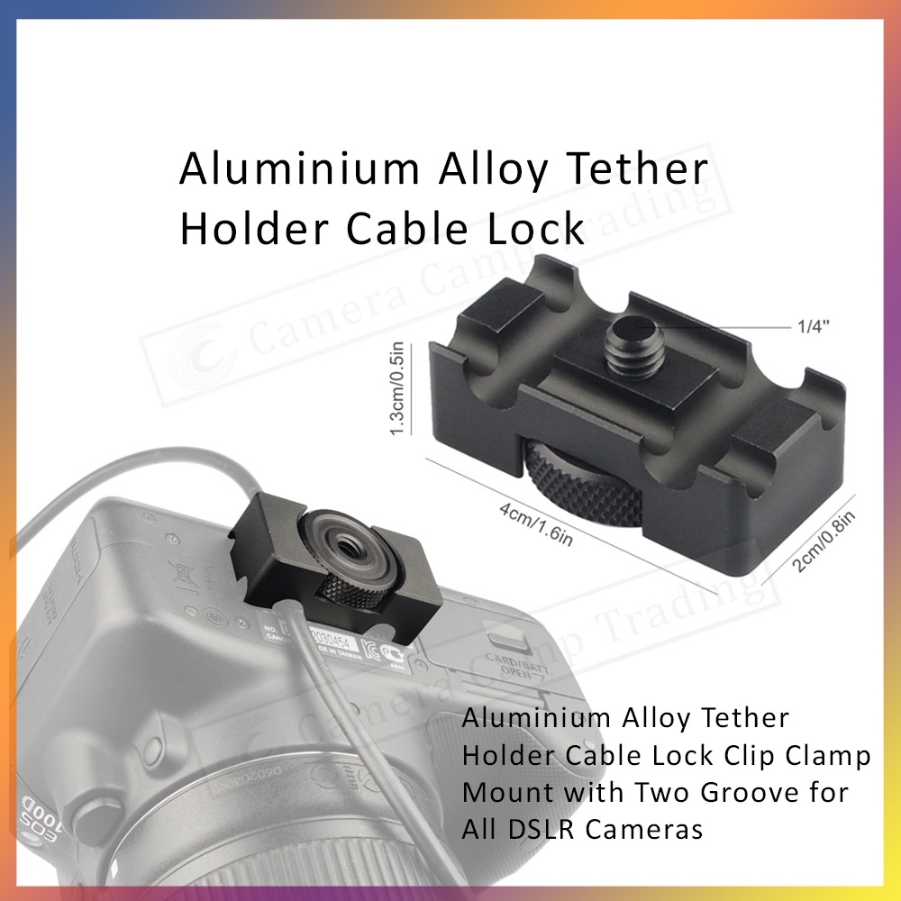 Aluminium Alloy Tether Holder Cable Lock Clip Clamp Mount with Two